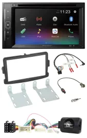 Pioneer Bluetooth Lenkrad USB 2DIN DAB DVD Autoradio für Dacia ab 2012 schwarz