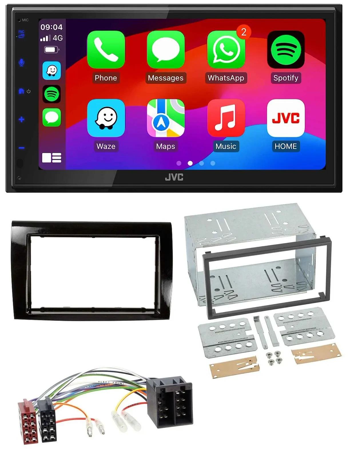 JVC Bluetooth USB MP3 2DIN DAB Autoradio für Fiat Bravo (ab 2007)