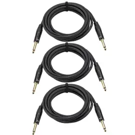 Инструментальный кабель HA 3x Elite Pro 1/4" Male to Male Instrument Cable w/ Rean Gold Connectors, 10' 3 шт.