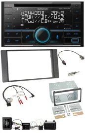 Kenwood CD 2DIN DAB USB Lenkrad Bluetooth Autoradio für Ford Kuga 08-12 anthrazi