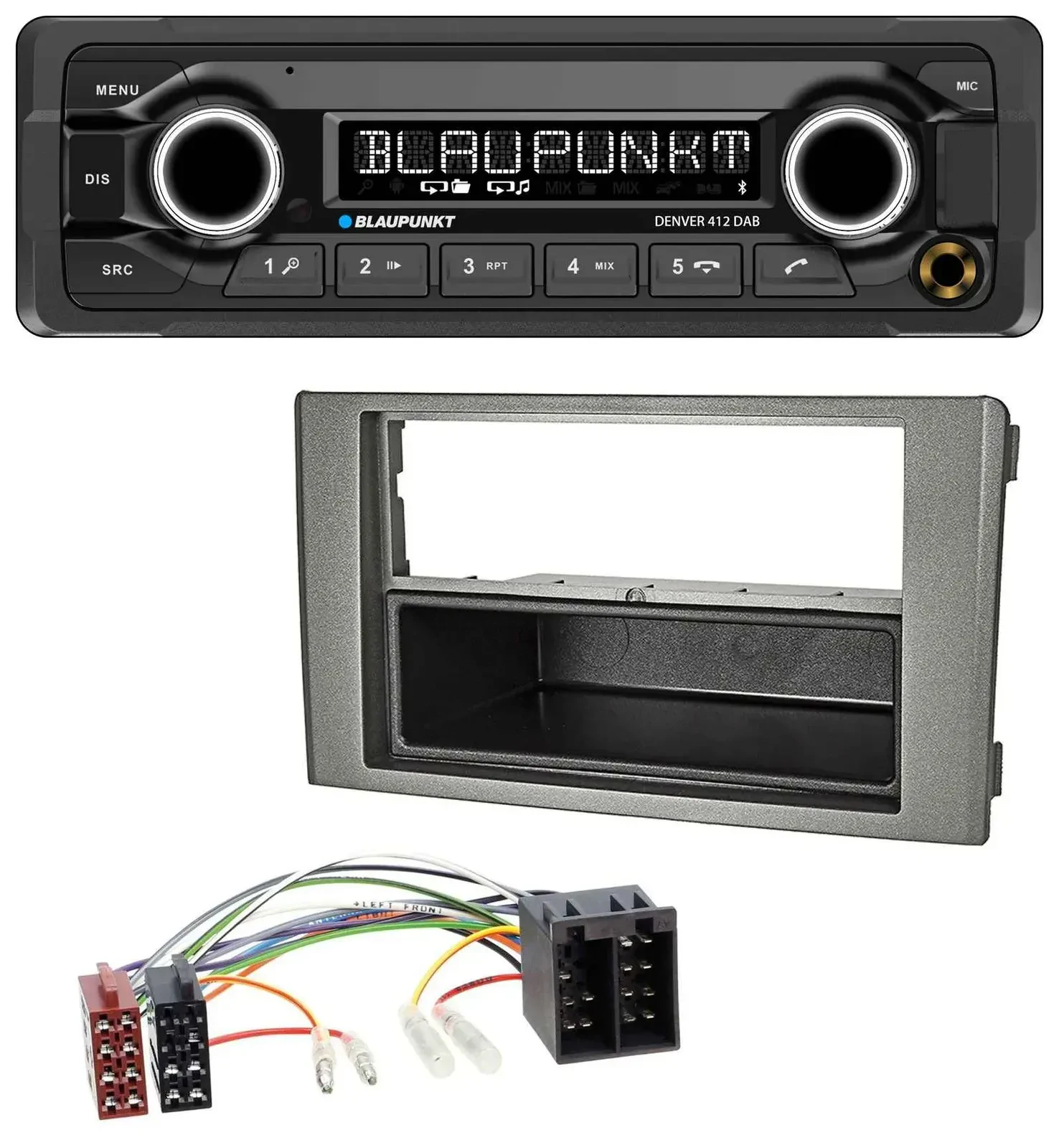 Blaupunkt Bluetooth DAB MP3 USB Autoradio für Iveco Daily (06-14) dunkelgrau