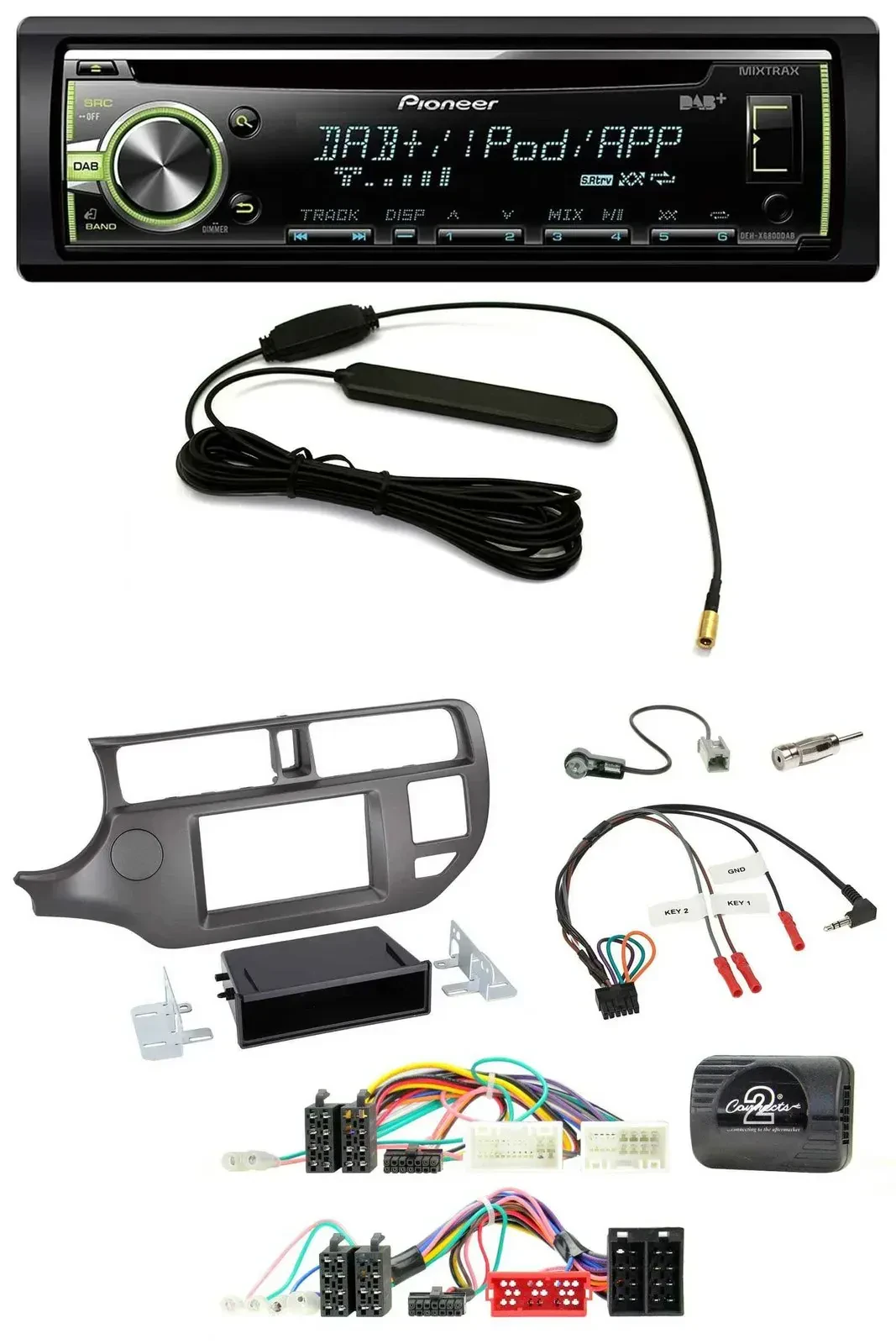 Автомагнитола для Kia Rio (UB) 2011–2015 Pioneer MP3 USB CD DAB антрацит