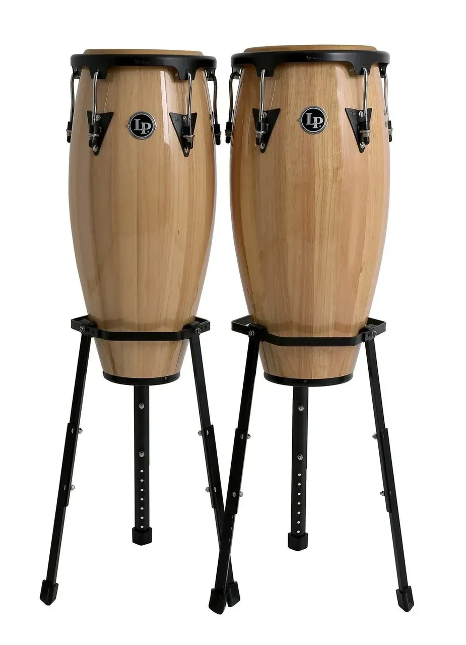 Конга Latin Percussion LPA647B-AW Wooden Natural Rawhide со стойкой (пара)