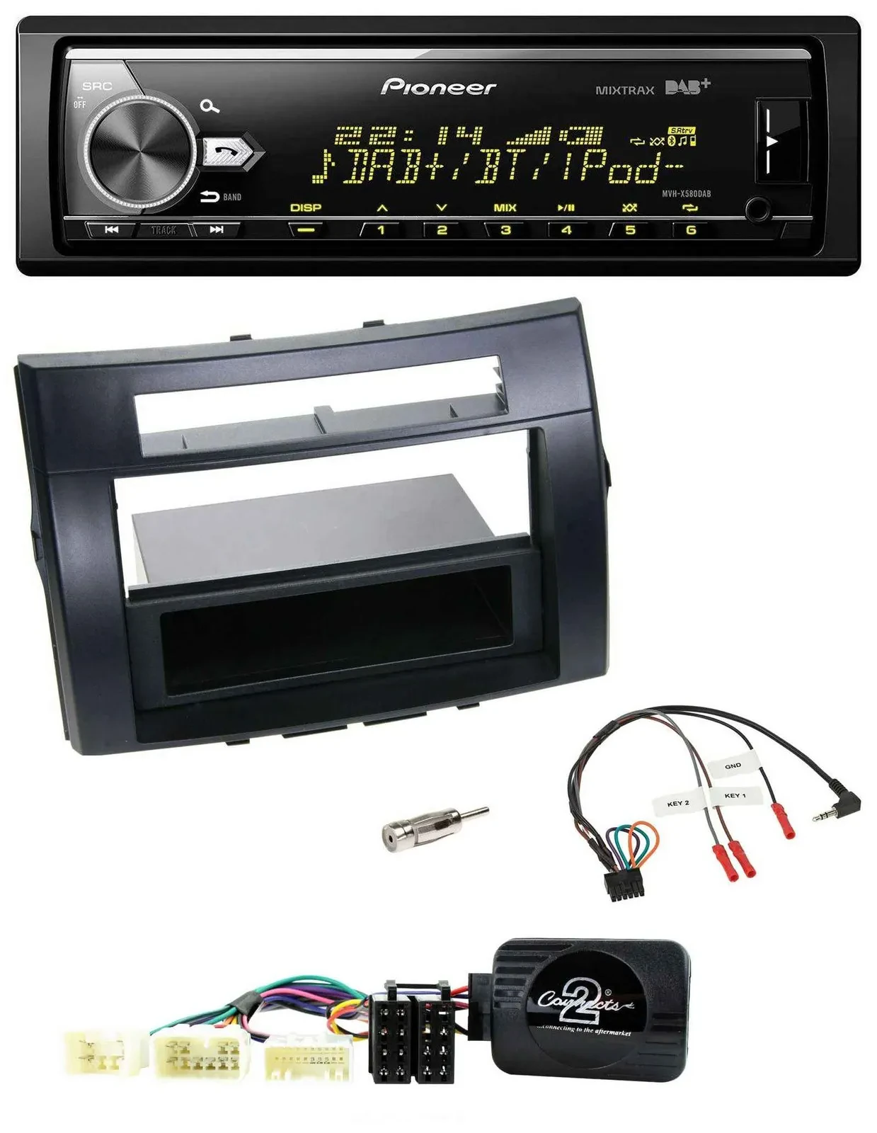 Автомагнитола для Toyota Corolla Verso 2004–2007 Pioneer Bluetooth, USB, DAB, поддержка управления с руля