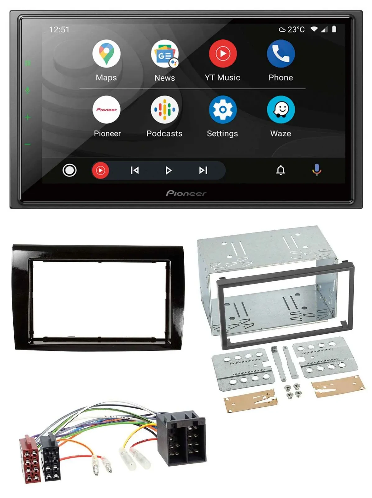 Pioneer USB 2DIN DAB MP3 Bluetooth Autoradio für Fiat Bravo (ab 2007)