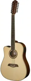 Oscar Schmidt 12 String Acoustic-Electric Guitar, Left, Natural (OD312CELH-A)