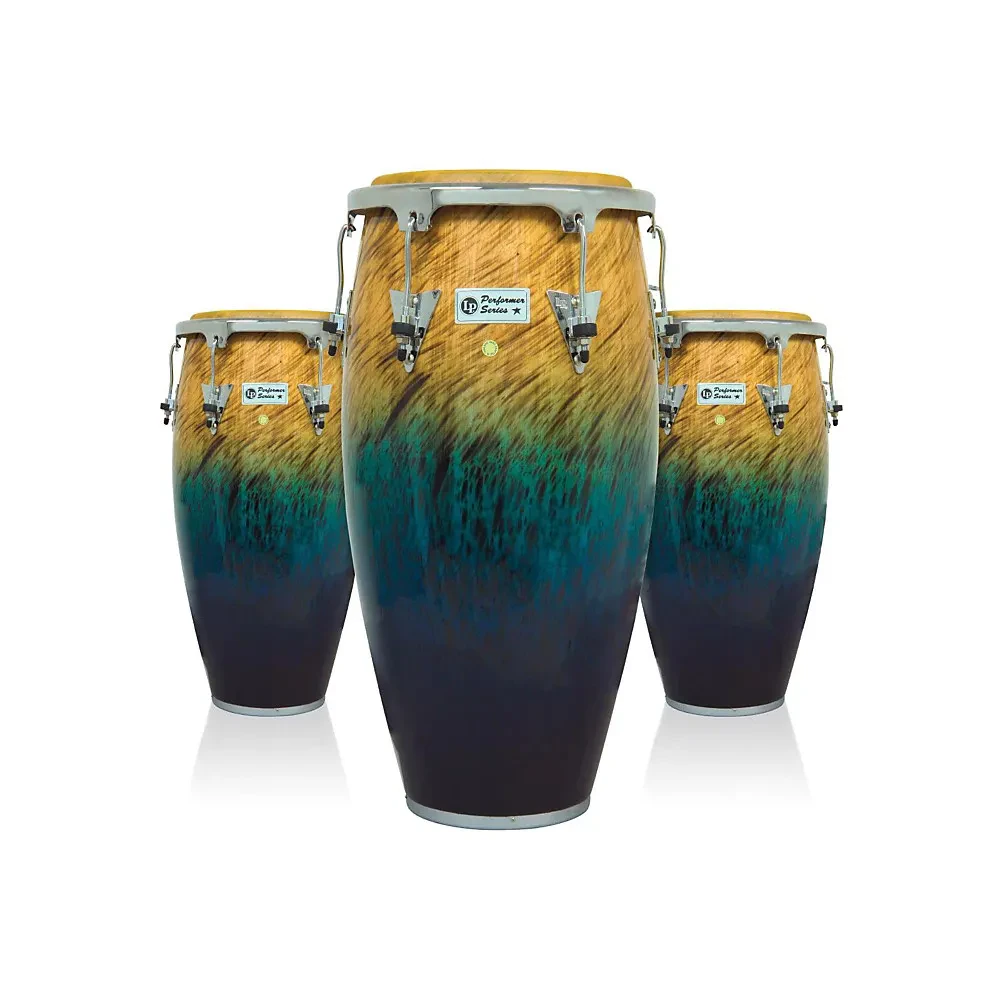 LP Performer Series 3-Piece Conga Set with Chrome Hardware Blue Fade