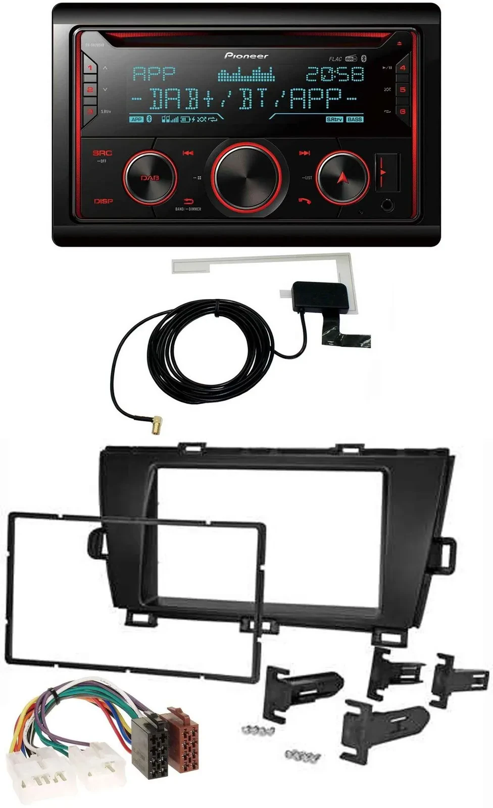 Pioneer 2DIN MP3 DAB USB CD Bluetooth Autoradio für Toyota Prius (2009-2012)