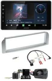 Автомагнитола Kenwood Bluetooth, USB, DAB, с поддержкой управления на руле, для Alfa Romeo GT/147 (2007–2010), серебристо-серая