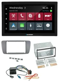 Blaupunkt DAB Bluetooth USB MP3 2DIN Autoradio für Seat Ibiza ab 08 conemaragrau