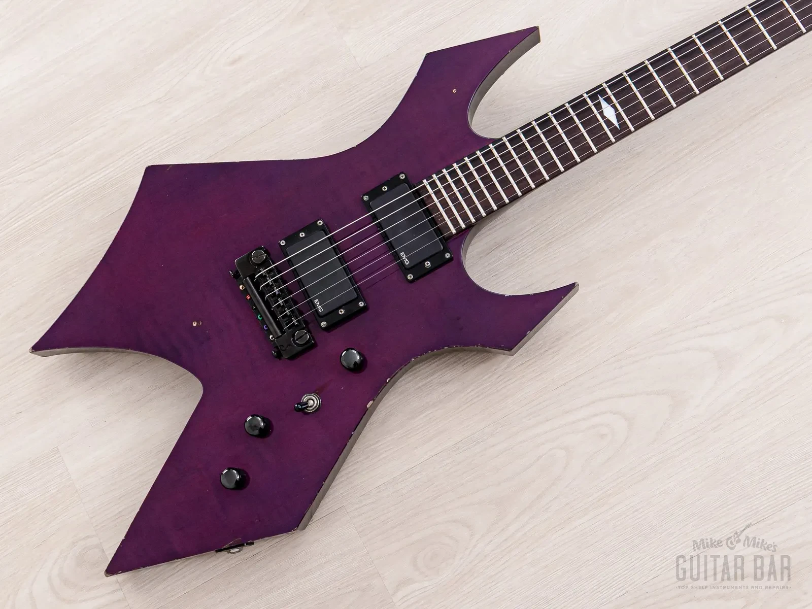 Б/У Электрогитара B.C.Rich Warlock Japan Monster клееный гриф, Trans Purple, с звукоснимателями EMG
