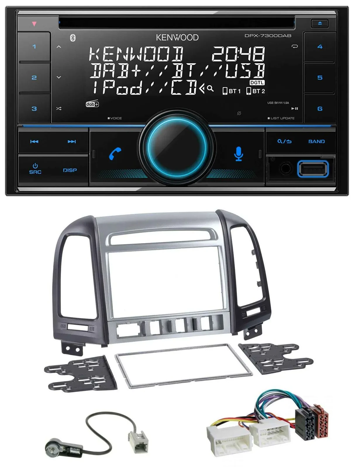 Автомагнитола для Hyundai Santa Fe Kenwood 2DIN CD DAB USB MP3 Bluetooth