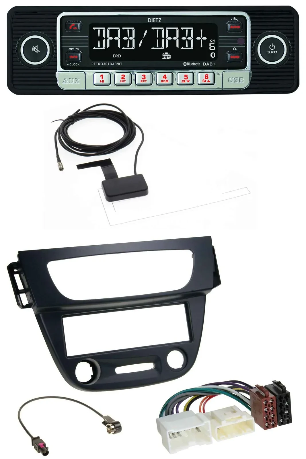 Dietz DAB Bluetooth USB MP3 Autoradio für Renault Megane 3 09-14 schwarz