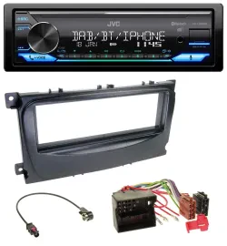 Автомагнитола JVC Bluetooth, DAB, USB, MP3 для Ford Focus / C-Max / Galaxy (с 2007), черный
