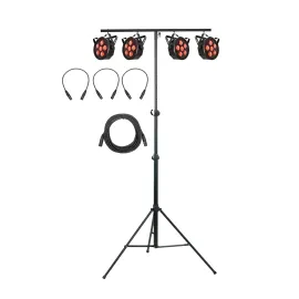 Vega PAR RGB LED Bühnen Scheinwerfer Set 180W DMX 4x Scheinwerfer 1x Stativ