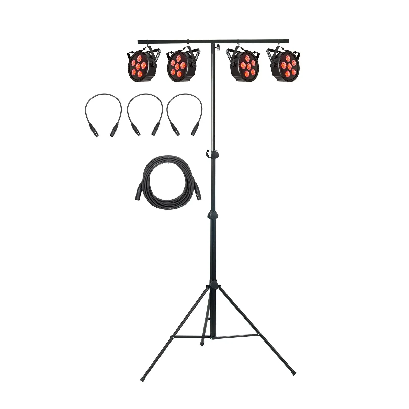 Прожектор PAR lightmaXX Vega PAR RGB LED, 180W, DMX (набор, 4 шт.) со стойкой