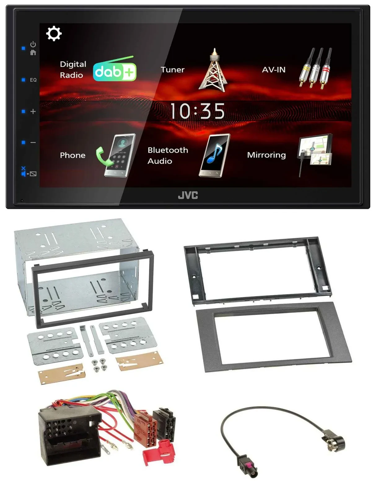 JVC USB Bluetooth MP3 DAB 2DIN Autoradio für Ford C-Max Galaxy S-Max 03-07 anthr