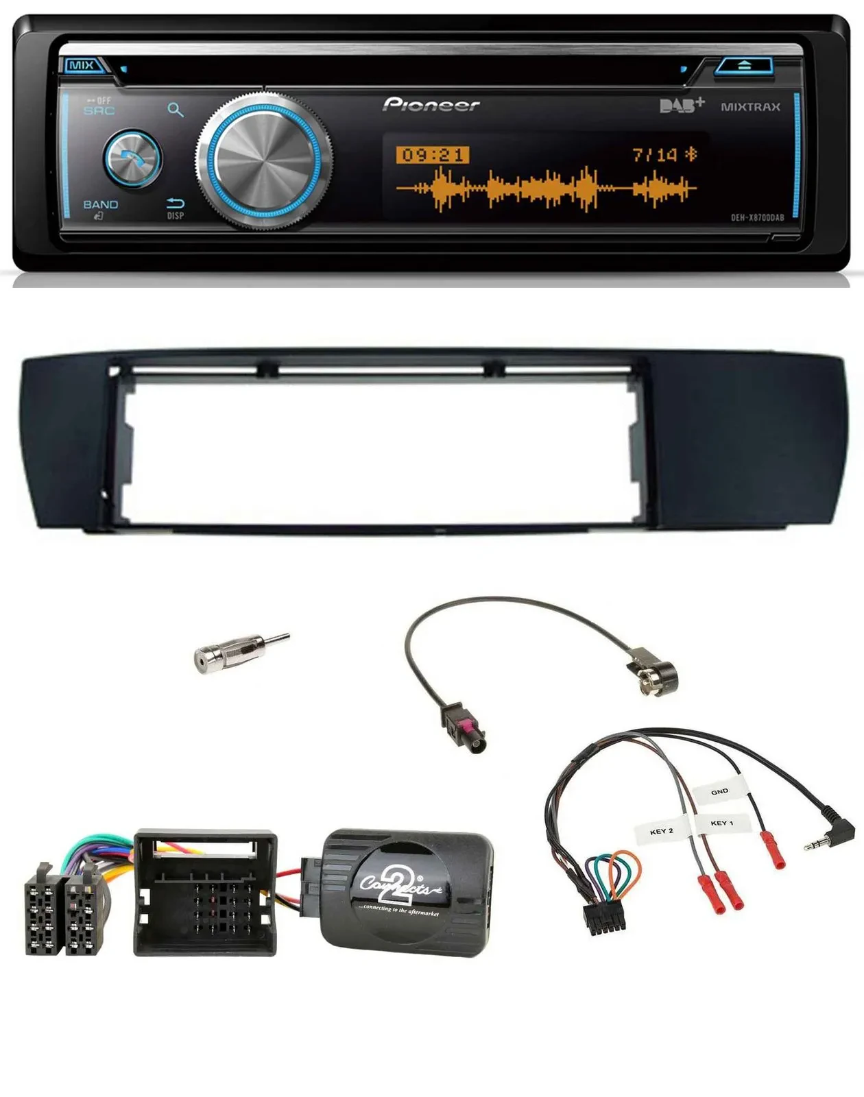 Автомагнитола для BMW X3 (E83) 2004–2010 Pioneer DAB USB CD Bluetooth с поддержкой управления на руле