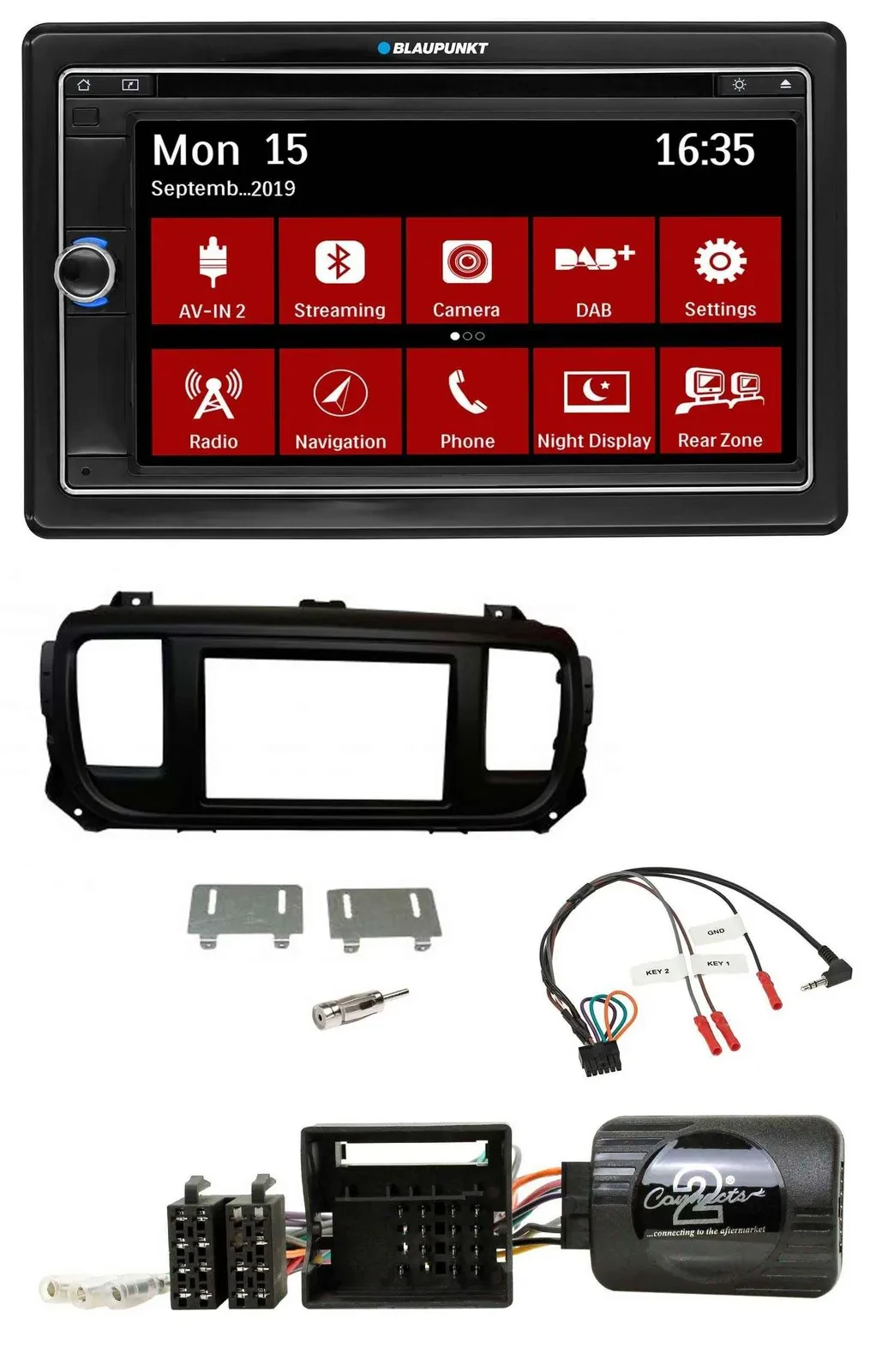 Blaupunkt TMC USB Lenkrad Bluetooth DAB 2DIN Navigation für Toyota Proace Citroe