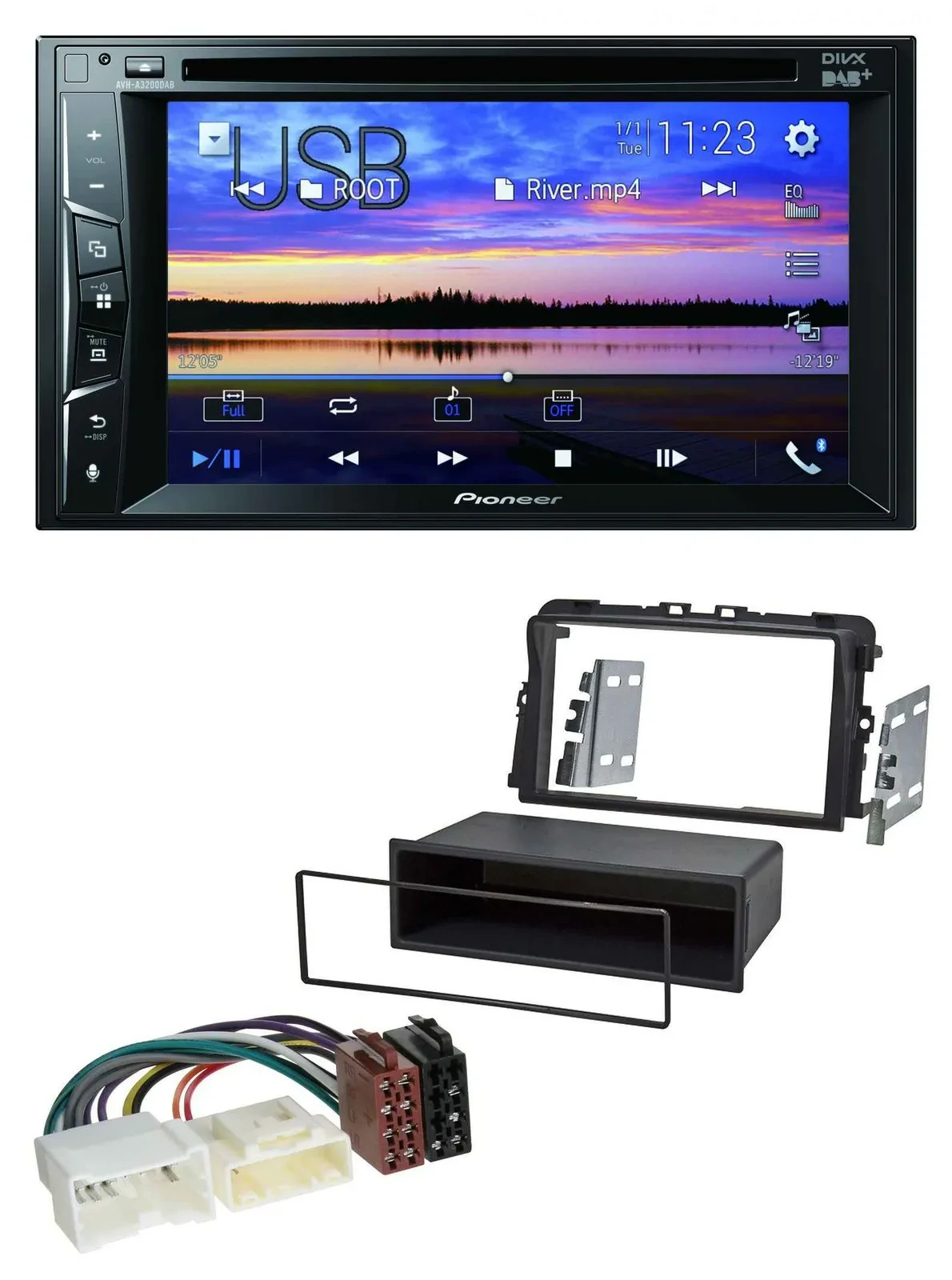 Pioneer Bluetooth 2DIN USB DVD DAB MP3 Autoradio für Opel Vivaro (2011-2015)