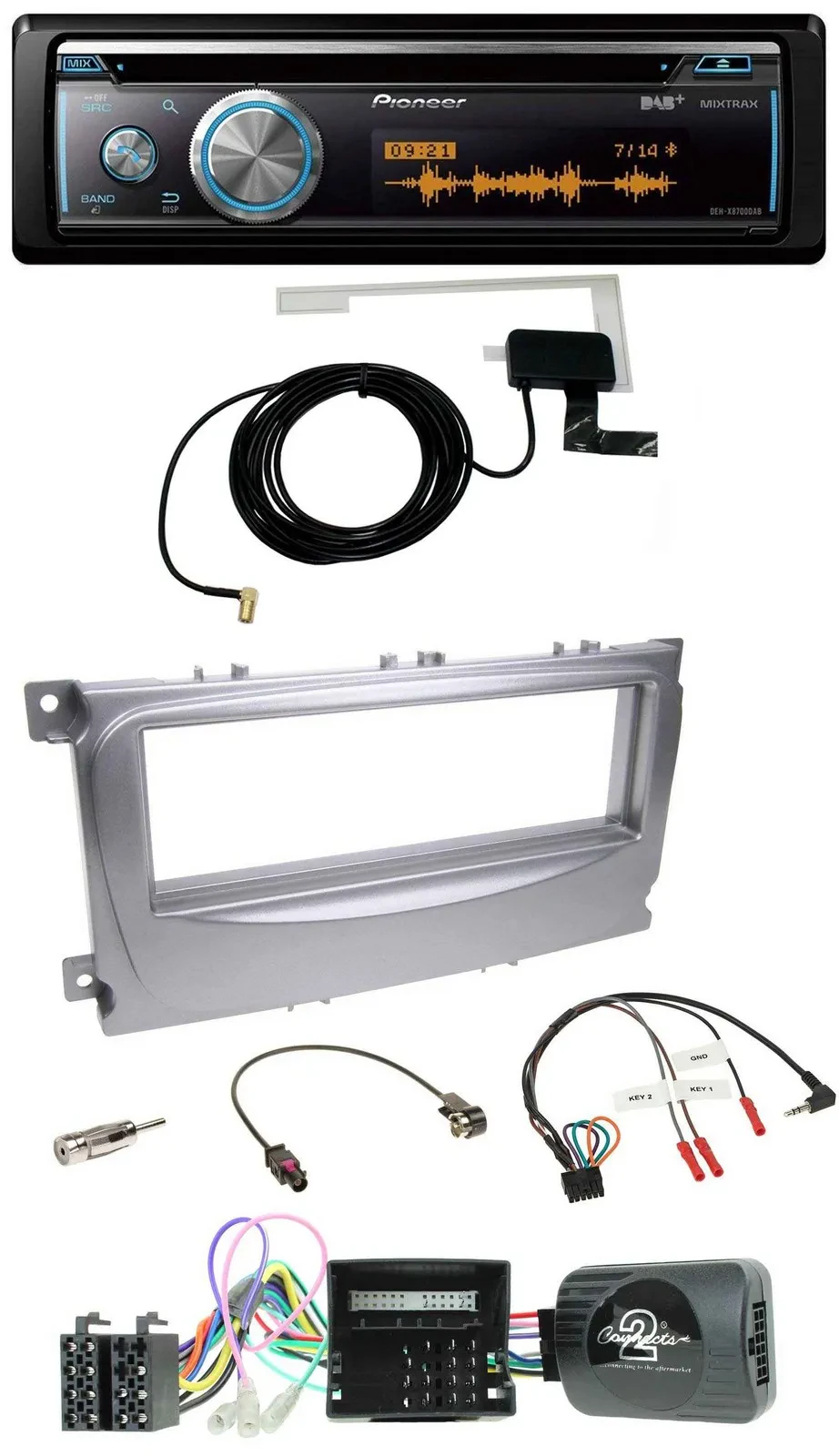 Pioneer Bluetooth DAB Lenkrad USB CD Autoradio für Ford S-Max Mondeo Can-Bus 07-