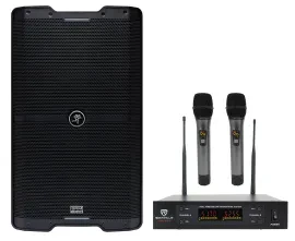 Активная акустическая система Mackie SRM212 V-Class 12" 2000W, Bluetooth (набор) с беспроводными UHF микрофонами