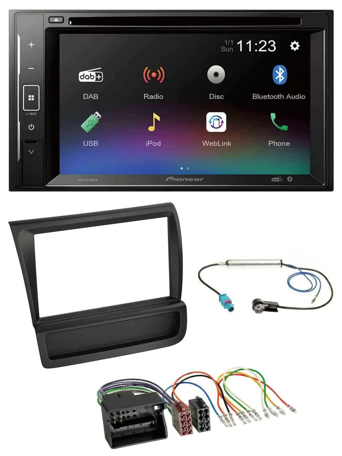 Pioneer Bluetooth MP3 USB 2DIN DAB DVD Autoradio für Audi R8 (42, 2006-2015)