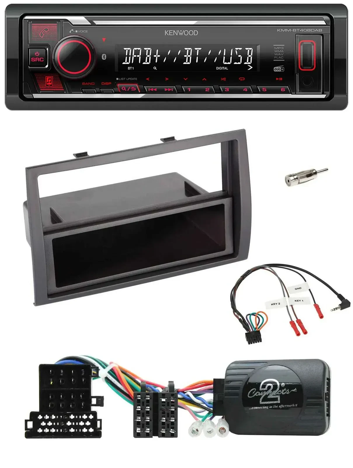 Автомагнитола Kenwood Bluetooth USB DAB для Citroen Jumper 2008–2011 с поддержкой кнопок на руле