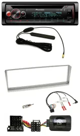 Автомагнитола Pioneer DAB Bluetooth USB CD для Alfa Romeo 156 (2002–2003), серебристая, поддержка кнопок на руле