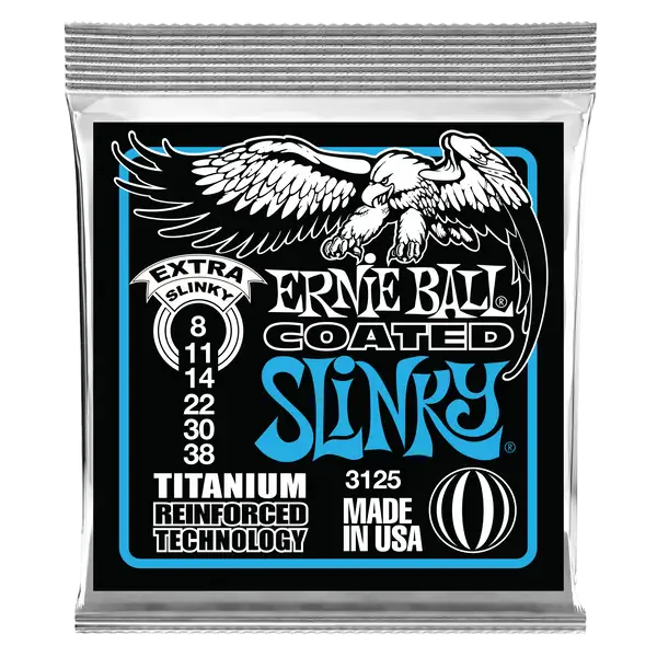 Струны для электрогитары Ernie Ball 3125 Extra Slinky Coated Titanium RPS 8-38