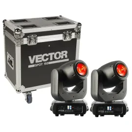 Vector Spot 150 LED Moving Heads Set 16 DMX Prisma 3-Facetten Shutter Dimmer