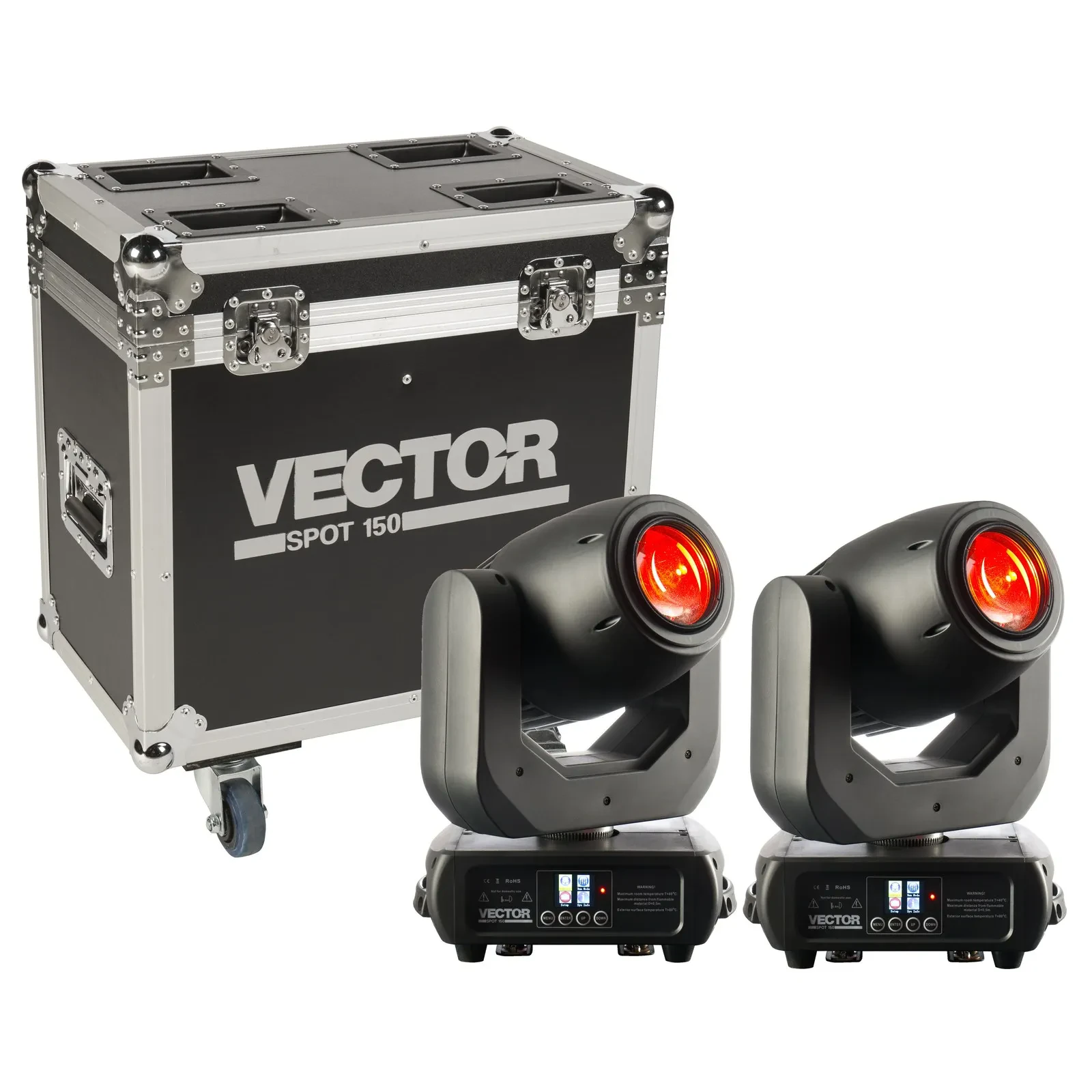 Vector Spot 150 LED Moving Heads Set 16 DMX Prisma 3-Facetten Shutter Dimmer