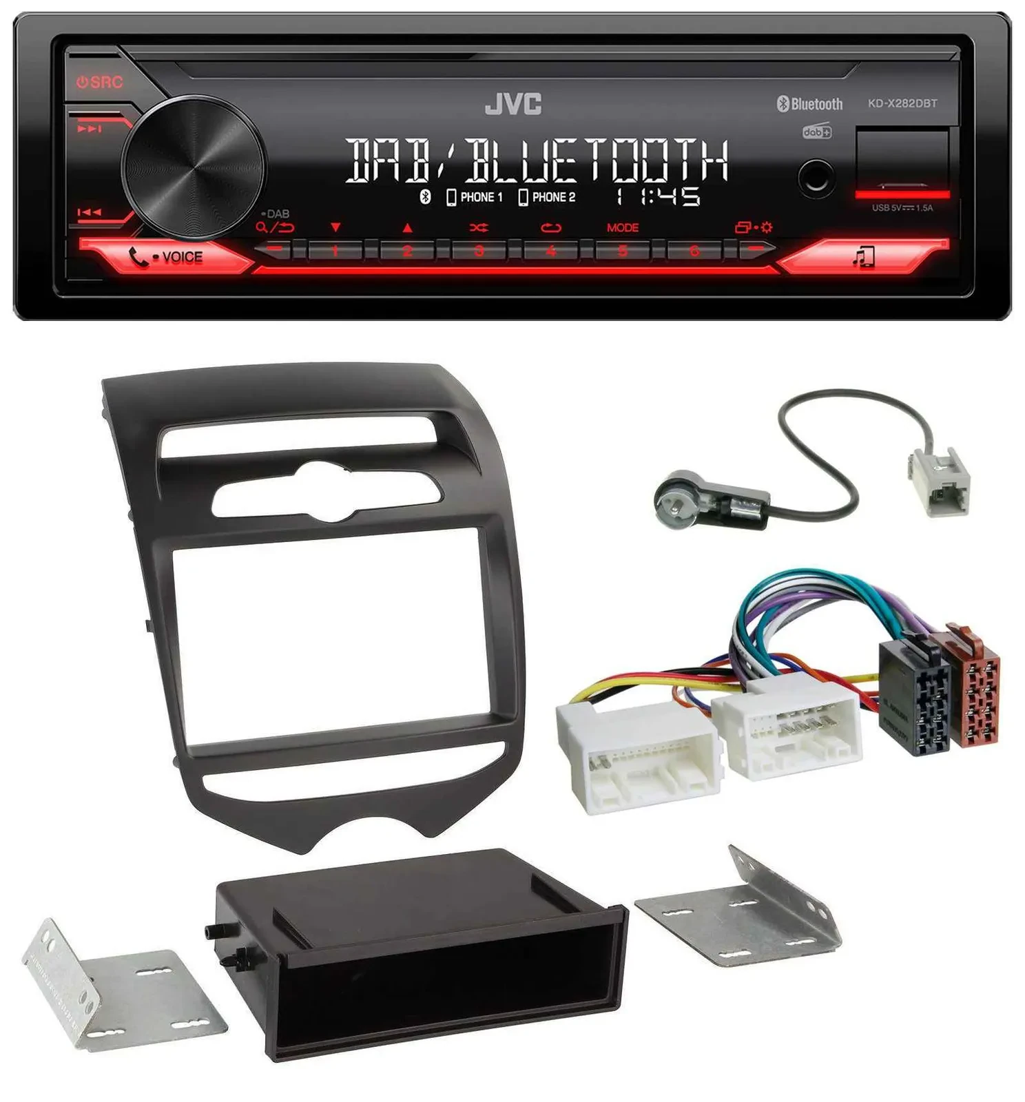 JVC Bluetooth USB DAB MP3 Autoradio für Hyundai ix20 (ab 10) man. Klima