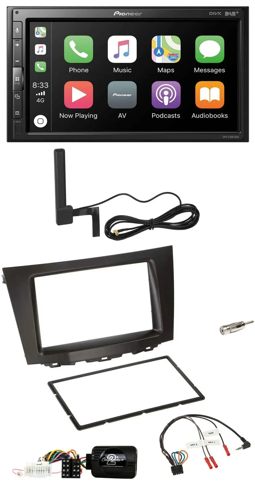 Pioneer USB 2DIN Bluetooth DAB Lenkrad Autoradio für Suzuki Kizashi ab 2010