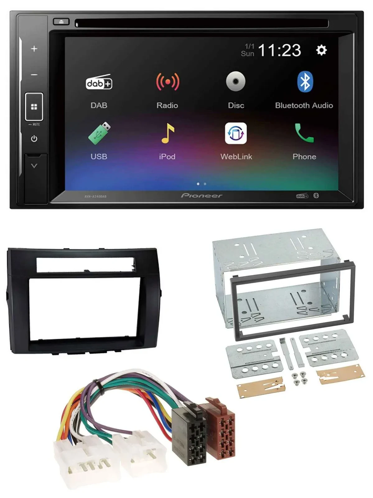Pioneer Bluetooth MP3 USB 2DIN DAB DVD Autoradio für Toyota Corolla 04-09 Verso