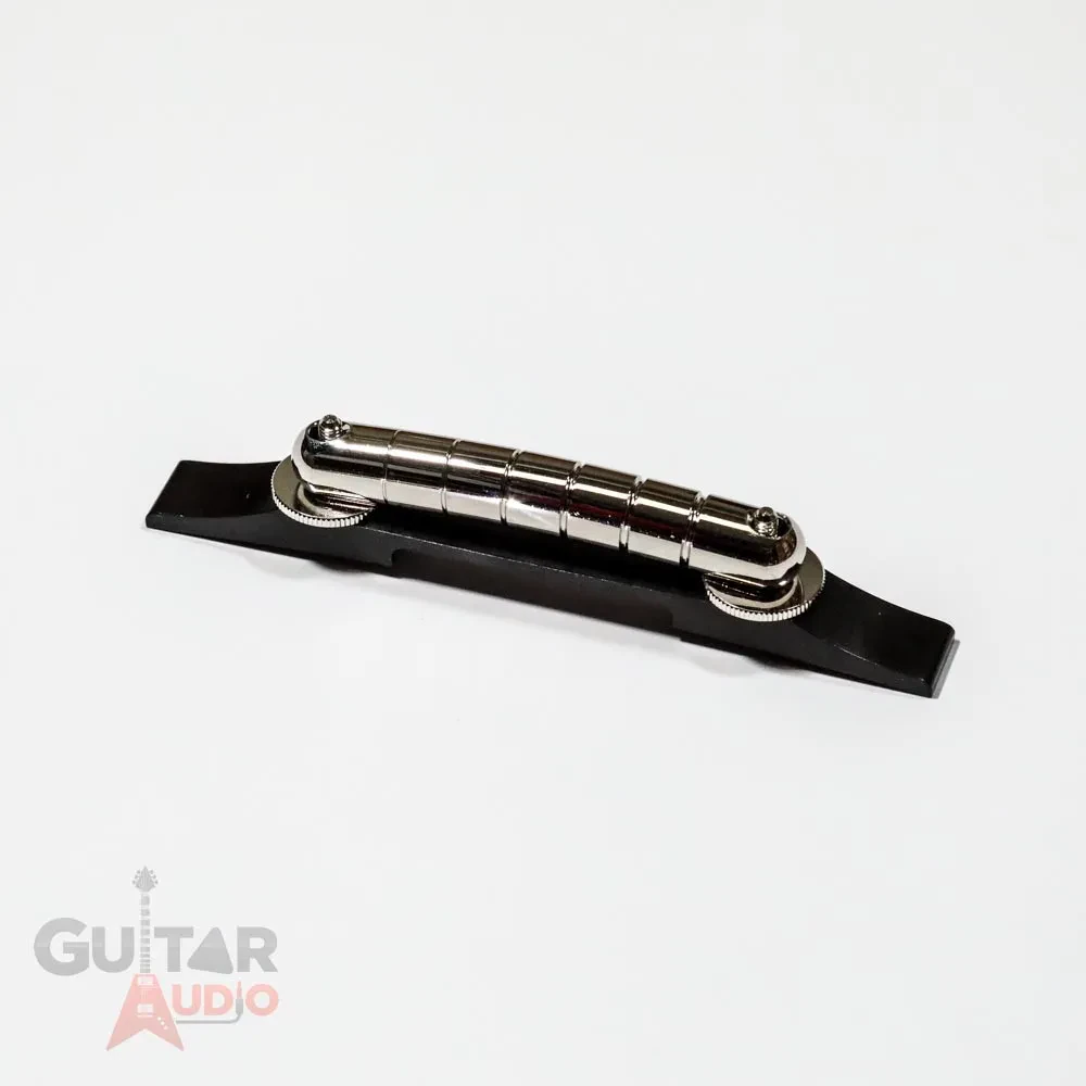 Genuine Gretsch Chrome/Ebony Rocking Bar Floating Guitar Bridge, 006-2844-049