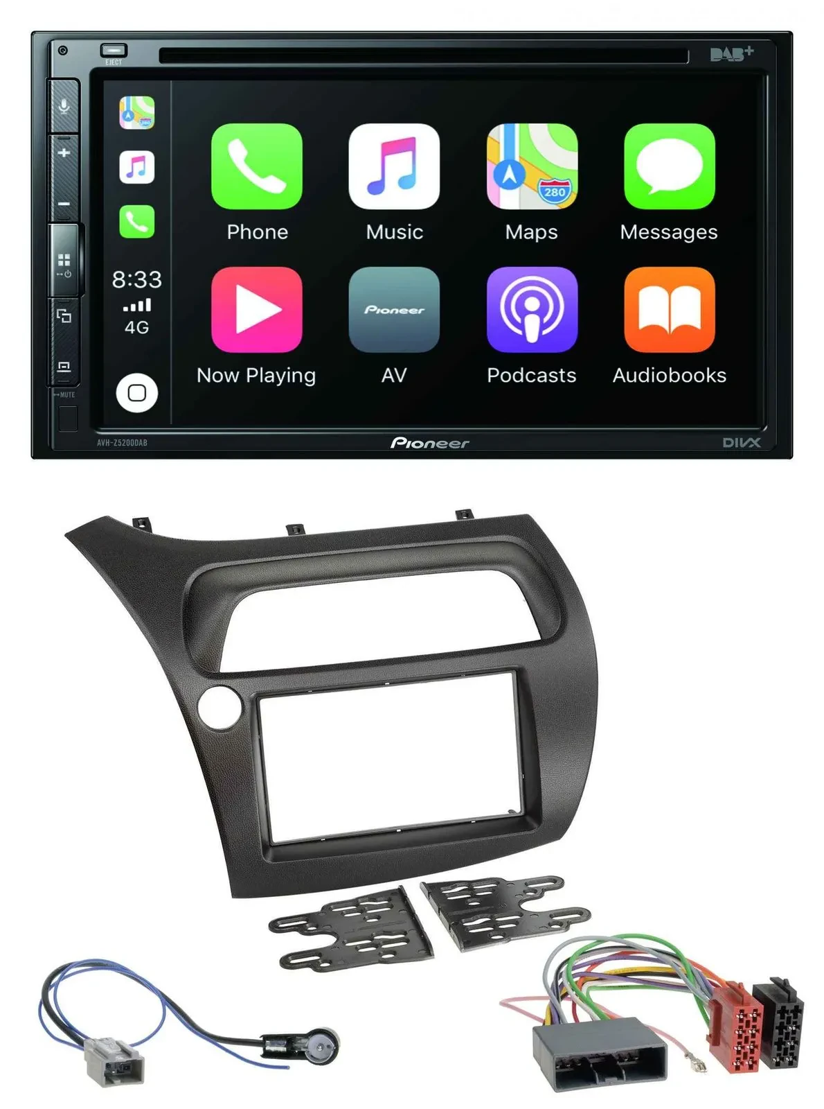 Pioneer DVD 2DIN MP3 DAB Bluetooth USB Autoradio für Honda Civic (2006-2012)