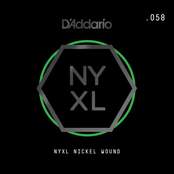 Струна для электрогитары D'Addario NYNW058 NYXL Nickel Wound Singles, сталь никелированная, калибр 58