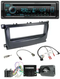 Kenwood Lenkrad Bluetooth DAB USB CD Autoradio für Ford Mondeo S-Max 2007-14 Can