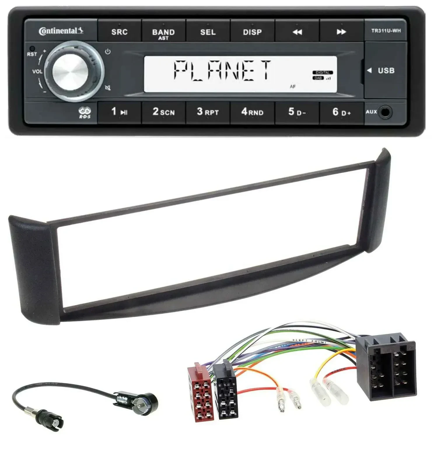 Continental USB MP3 AUX 1DIN Autoradio für Smart ForTwo (1998-2007)