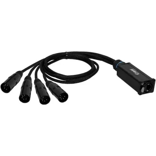 Мультикор для аудио и DMX Adam Hall 4 STAR CATBOX XM5 4 x XLR 5-pin male x RJ45 (Cat.6a), 0.3 м, черный
