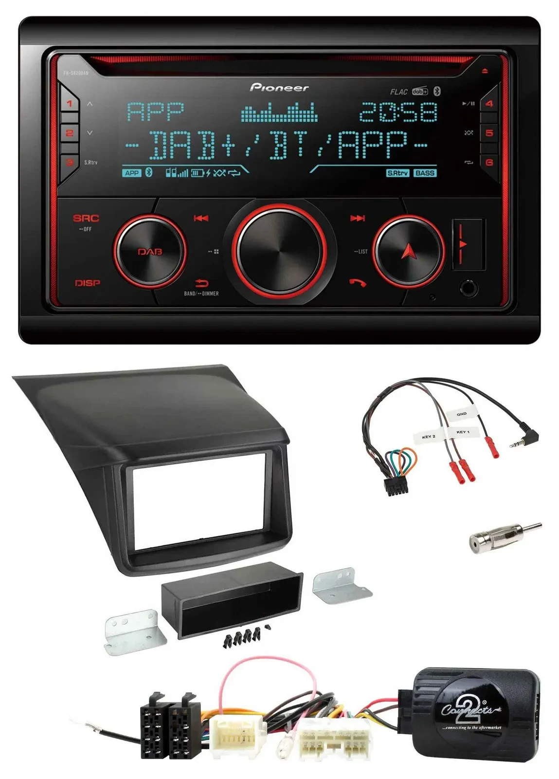 Pioneer 2DIN DAB Lenkrad Bluetooth USB CD Autoradio für Mitsubishi L200 2010-201