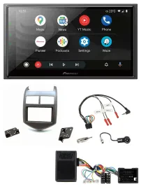 Pioneer USB 2DIN DAB Lenkrad Bluetooth Autoradio für Chevrolet Aveo ab 11 dunkel