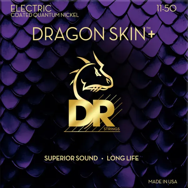 Струны для электрогитары DR Strings DEQ-11 Dragon Skin+ Coated Quantum Nickel 11-50