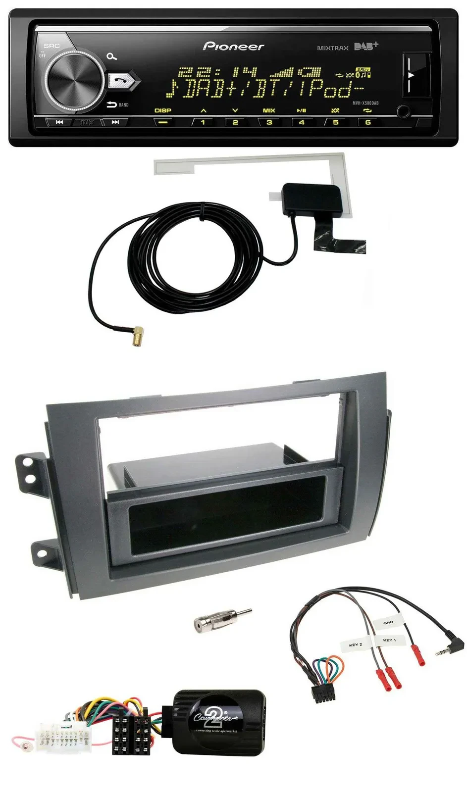 Pioneer Bluetooth DAB USB Lenkrad Autoradio für Fiat Sedici Suzuki SX4