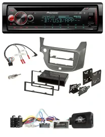 Автомагнитола Pioneer DAB, CD, Bluetooth, USB для Honda Jazz (с 2014), серебристая, с поддержкой кнопок на руле