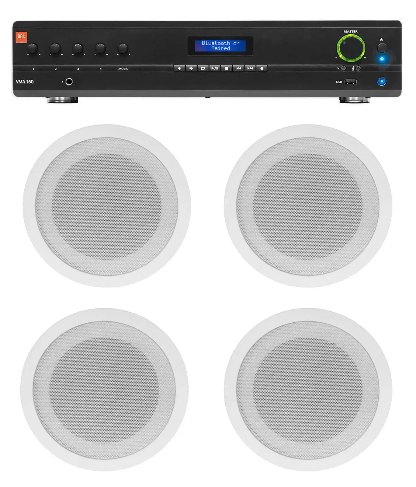 Потолочная акустика JBL CCL5T White с усилителем (4 штуки)