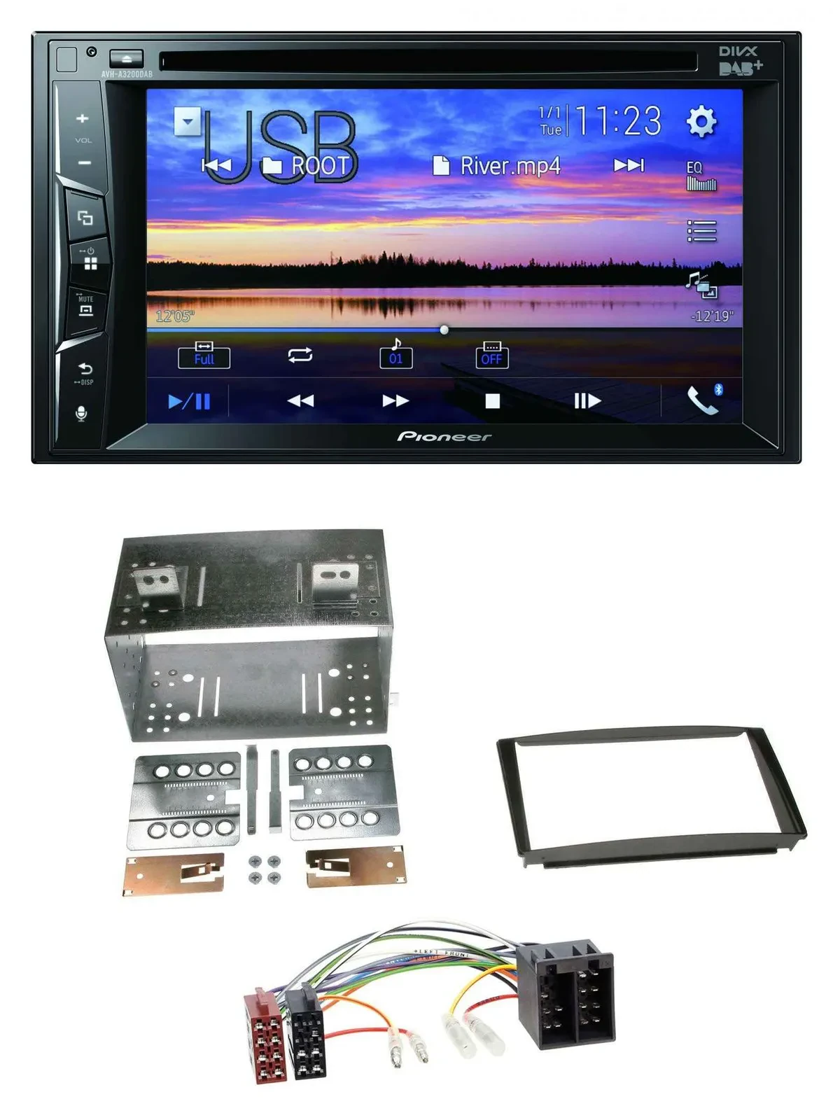 Автомагнитола для Kia Ceed 01–09, proCeed 08–1 Pioneer 2-DIN Bluetooth USB DVD DAB MP3
