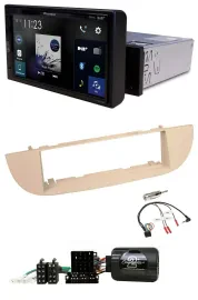 Автомагнитола для Fiat 500 (с 2007) Pioneer DAB, Bluetooth, USB, перламутрово-серый/бежевый