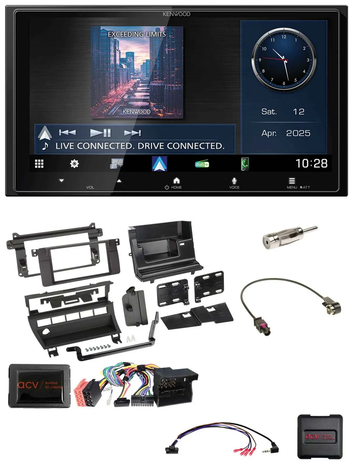 Kenwood Bluetooth 2DIN USB DAB Lenkrad Autoradio für BMW 3er 02-06 E46 5 Schalte
